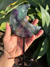 Rainbow Fluorite Moon on Stand SKU 26394