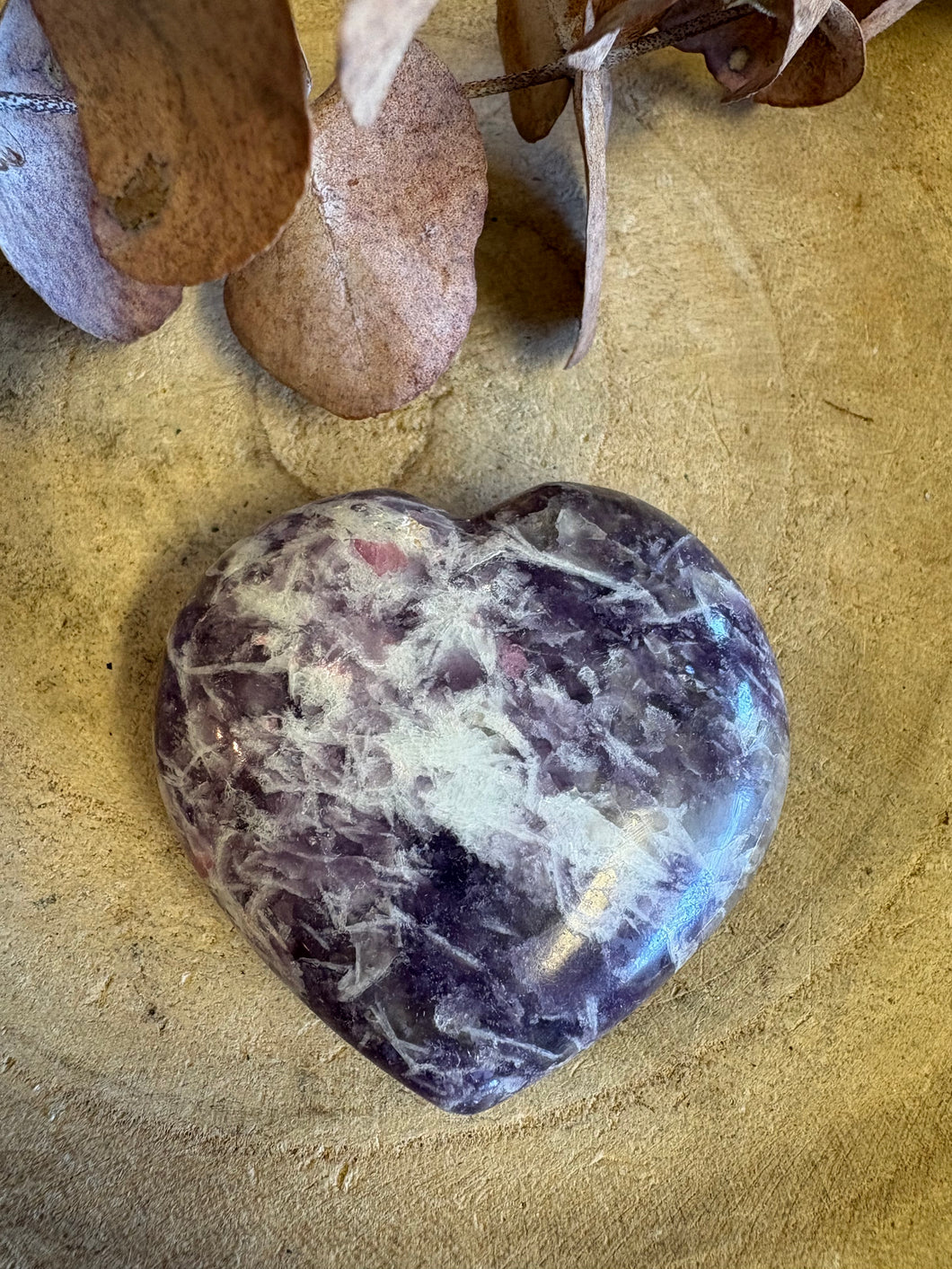 Lepidolite & Pink Tourmaline Heart SKU 25684