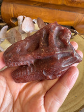 Strawberry Quartz Dinosaur Head Carving SKU 25629SQ