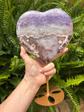 Crazy Lace Amethyst Heart on Stand SKU 27079
