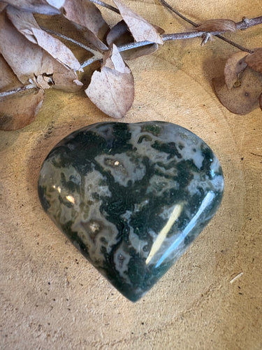 Moss Agate Heart SKU 24907