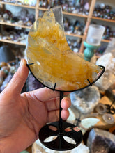 Golden Healer Quartz Moon on Stand SKU 26491
