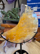 Golden Healer Quartz Moon on Stand SKU 26491