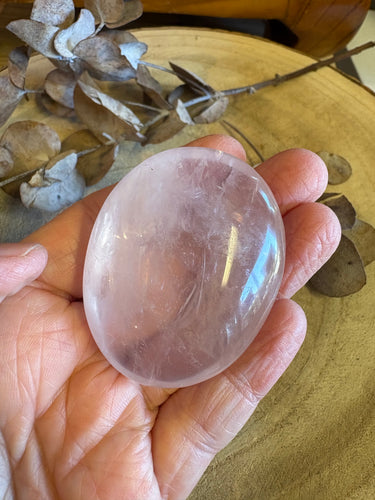 Rose Quartz Palm Stone SKU 24560