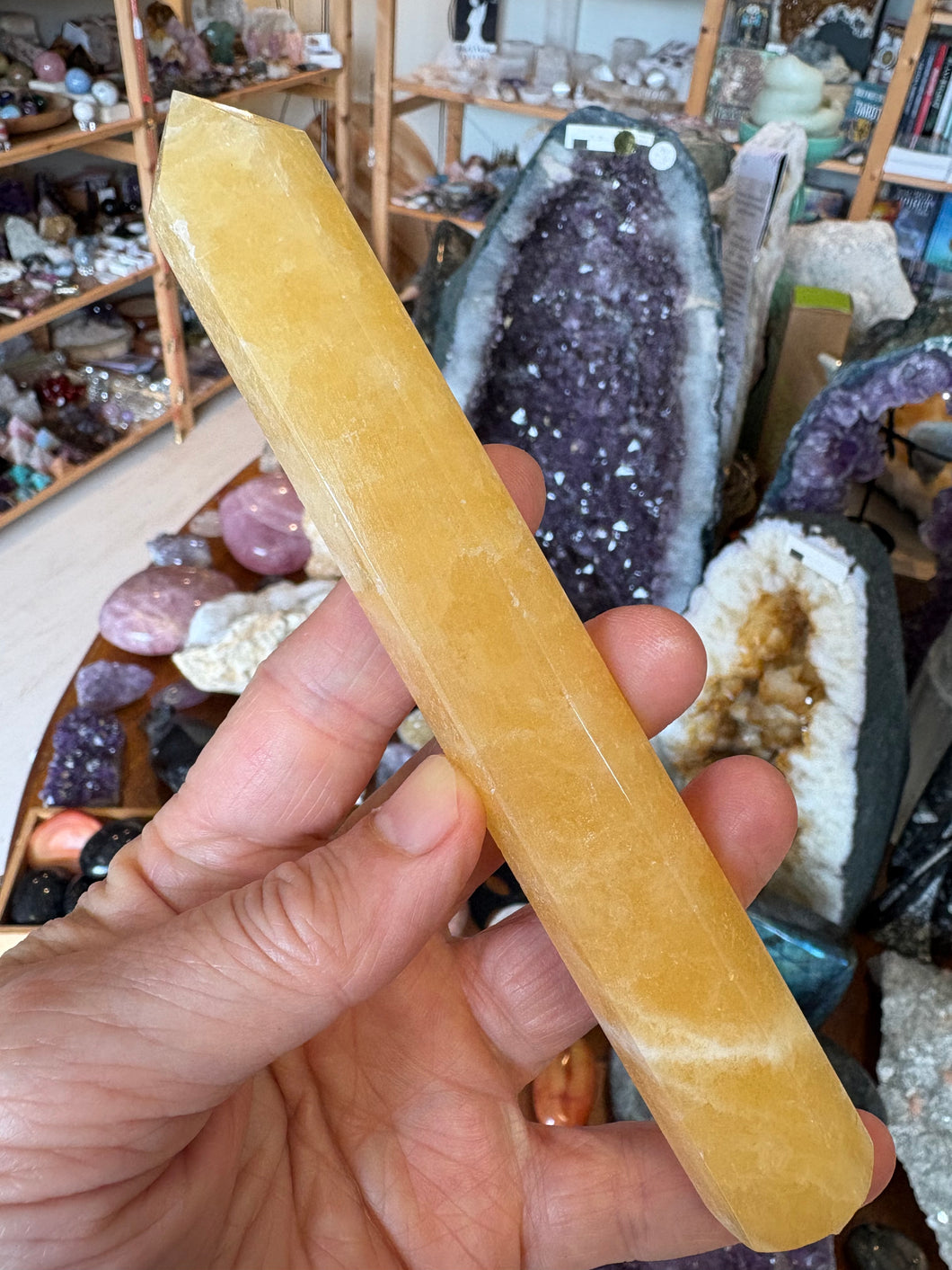Orange Calcite Wand SKU OCW1
