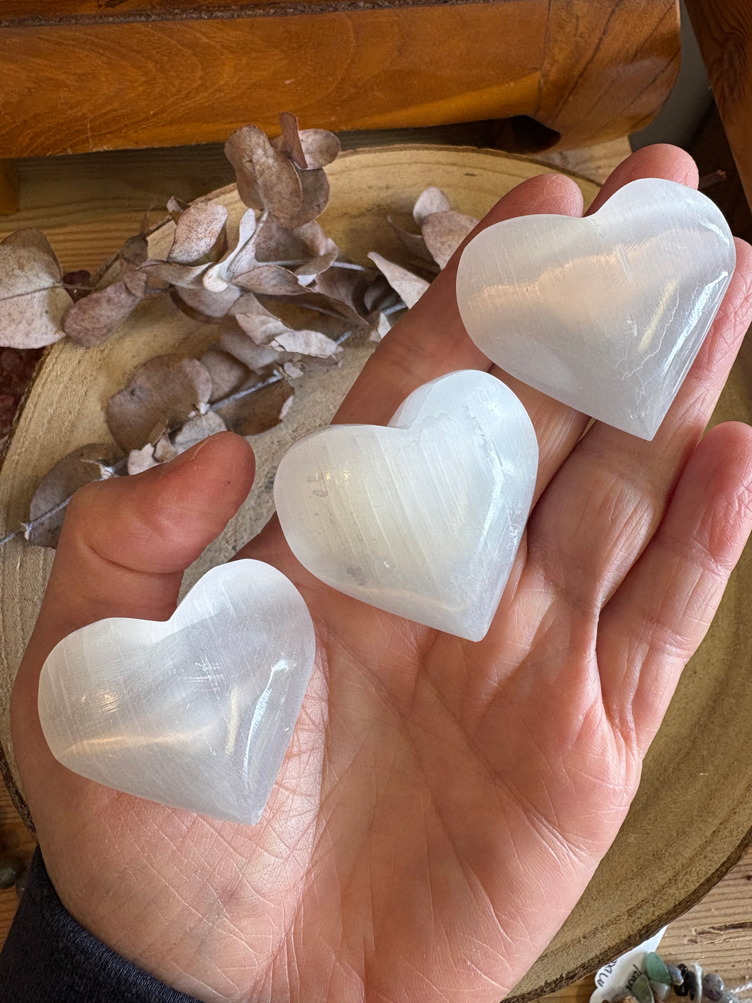 Selenite 4cm Heart SKU 25170