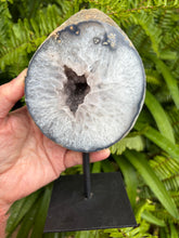 Agate & Quartz Druzy Geode on Stand SKU 25381