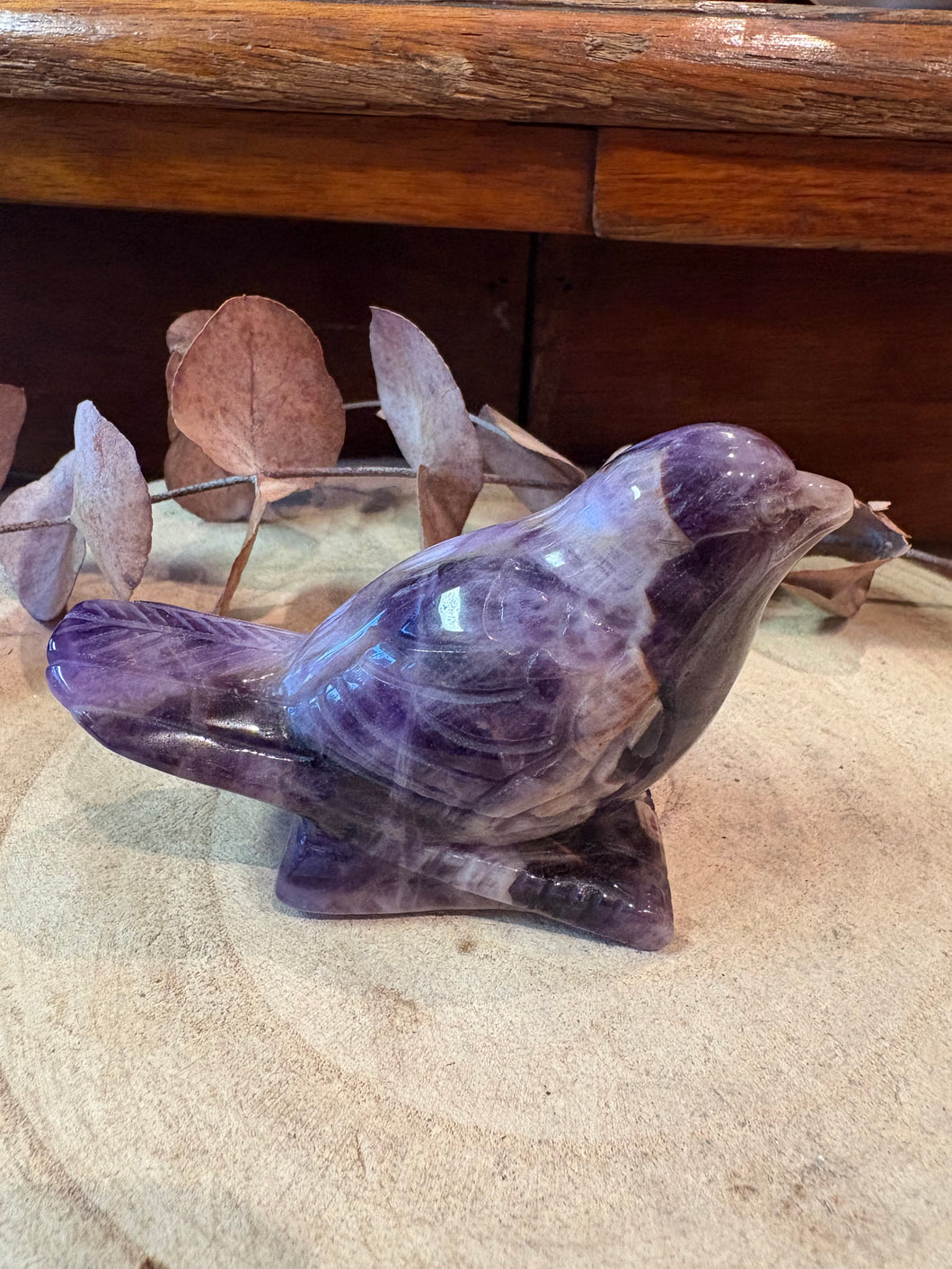 Chevron Amethyst Bird Carving SKU 26615