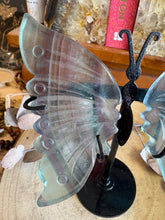 Rainbow Fluorite Butterfly Wings in Stand SKU 23949B