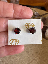 Sterling Silver Garnet Stud Earrings SKU 25346