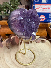 Amethyst Cluster Heart in Stand SKU 26357