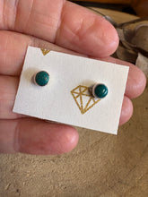 Sterling Silver Chrysocolla Stud Earrings SKU 25352
