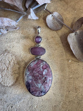 Entia Sterling Silver Sapphire, Pink Tourmaline & Lepidolite Pendant SKU 25308