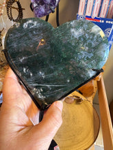Moss Agate Heart in Stand SKU 26487