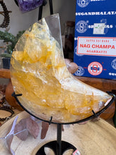 Golden Healer Quartz Moon on Stand SKU 26491