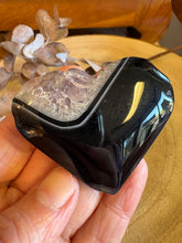 Black Banded Agate & Amethyst Heart SKU 25064