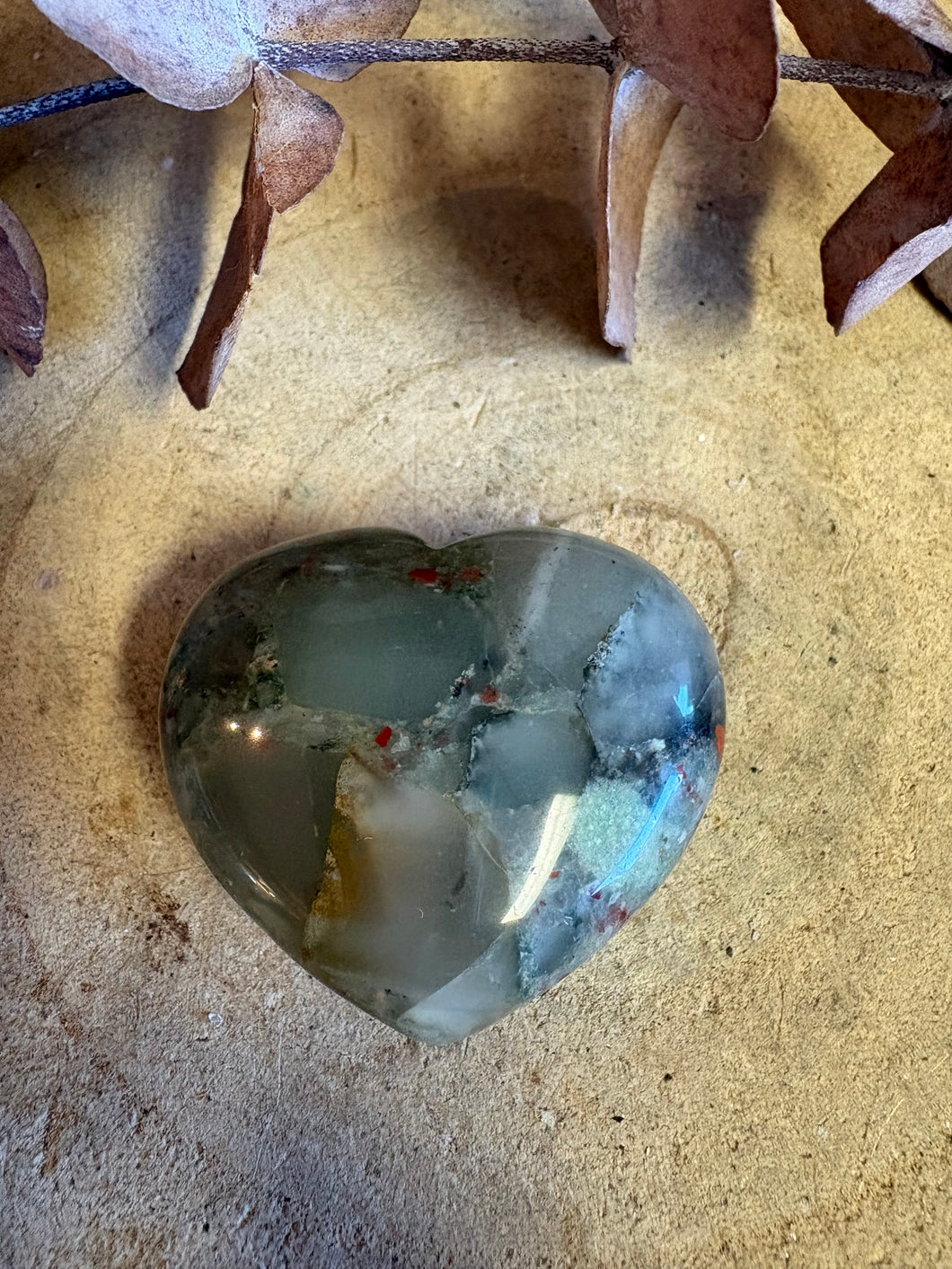 South African Bloodstone Heart SKU 26322