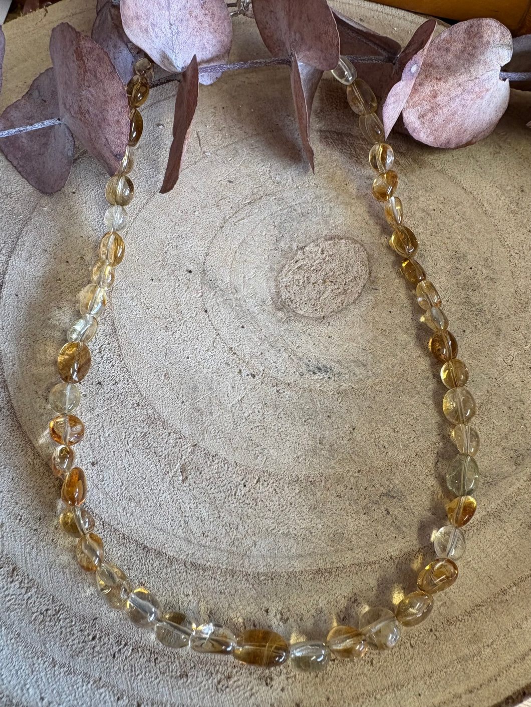 Entia Citrine Polished Bead Necklace SKU 25885
