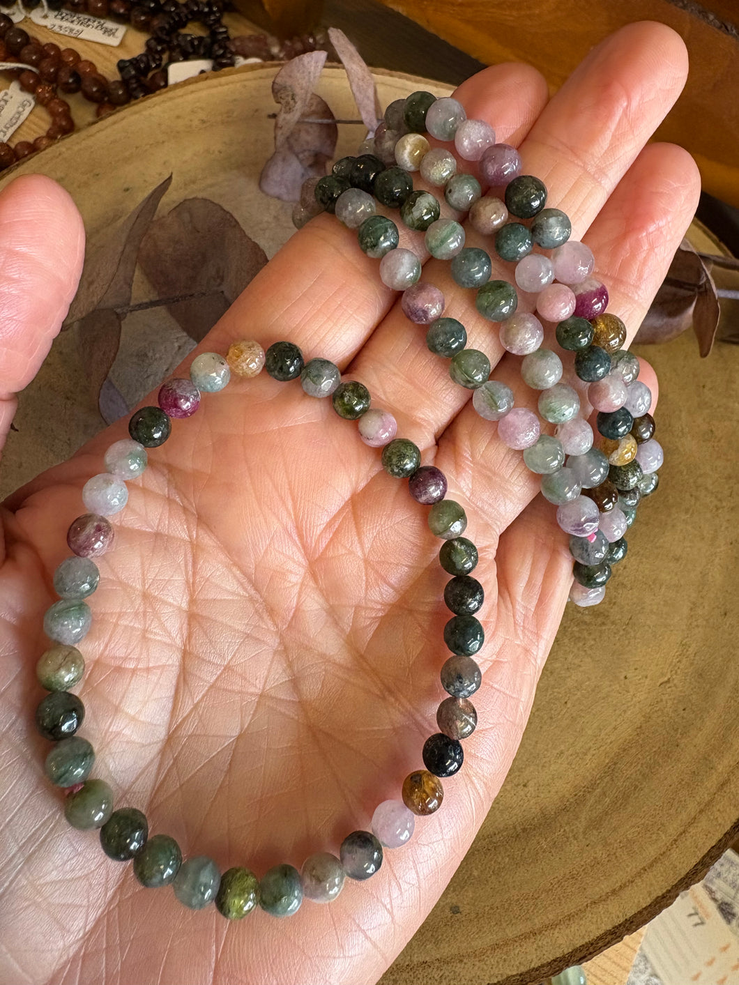 Mixed Tourmaline 6mm Bead Bracelets SKU 25509