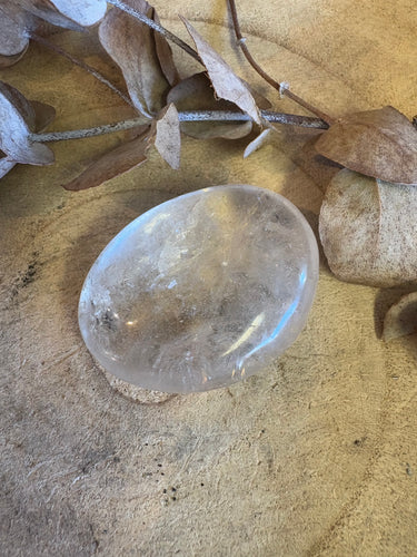 Clear Quartz Palm Stone SKU 24132