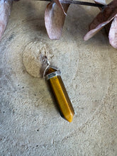 Sterling Silver Double Terminated Tiger Eye Point Pendant