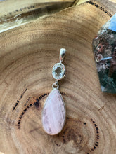 Entia Sterling Silver Rose Quartz & White Topaz Pendant SKU 26429