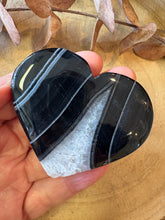 Black Banded Agate & Quartz Heart SKU 26743