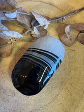Black Banded Agate & Quartz Palm Stone SKU 25068