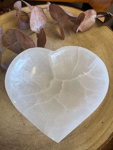 Selenite Heart Bowl SKU 25496A