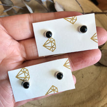 Sterling Silver Black Tourmaline Stud Earrings SKU 23194