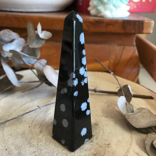 Snowflake Obsidian Obelisk SKU 23109
