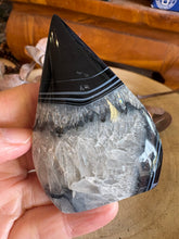 Black Banded Agate & Quartz Freeform SKU 25058