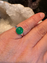 Entia Sterling Silver Green Chrysophase Ring SKU 25811