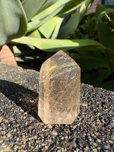 Gold Rutilated Quartz Point SKU 26384