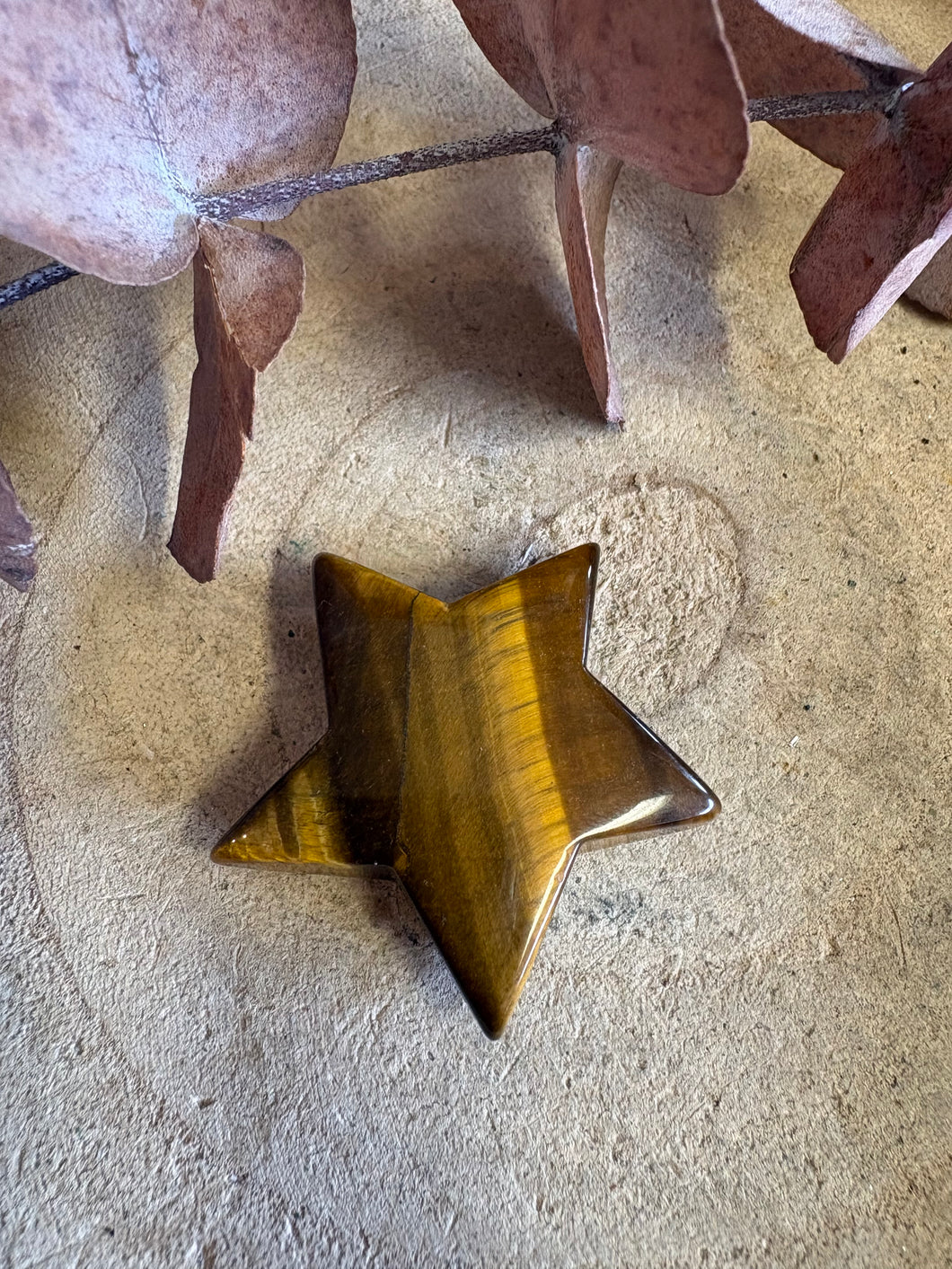 Tiger Eye Star Carving SKU 26207