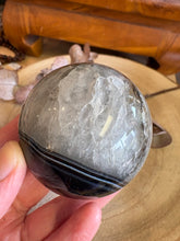 Black Banded Agate & Quartz Sphere SKU 24932