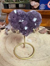 Amethyst Cluster Heart in Stand SKU 26355