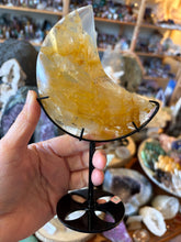 Golden Healer Quartz Moon on Stand SKU 26491