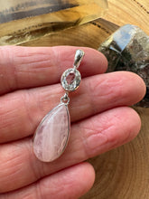 Entia Sterling Silver Rose Quartz & White Topaz Pendant SKU 26429