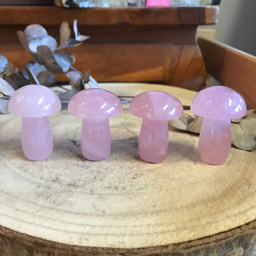 Rose Quartz Mushroom Carvings SKU 23661