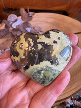 Serpentine & Pyrite Heart SKU 25203