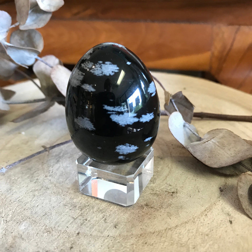 Snowflake Obsidian Egg SKU 23094B