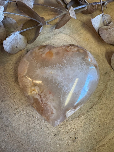 Flower Agate Heart SKU 24022