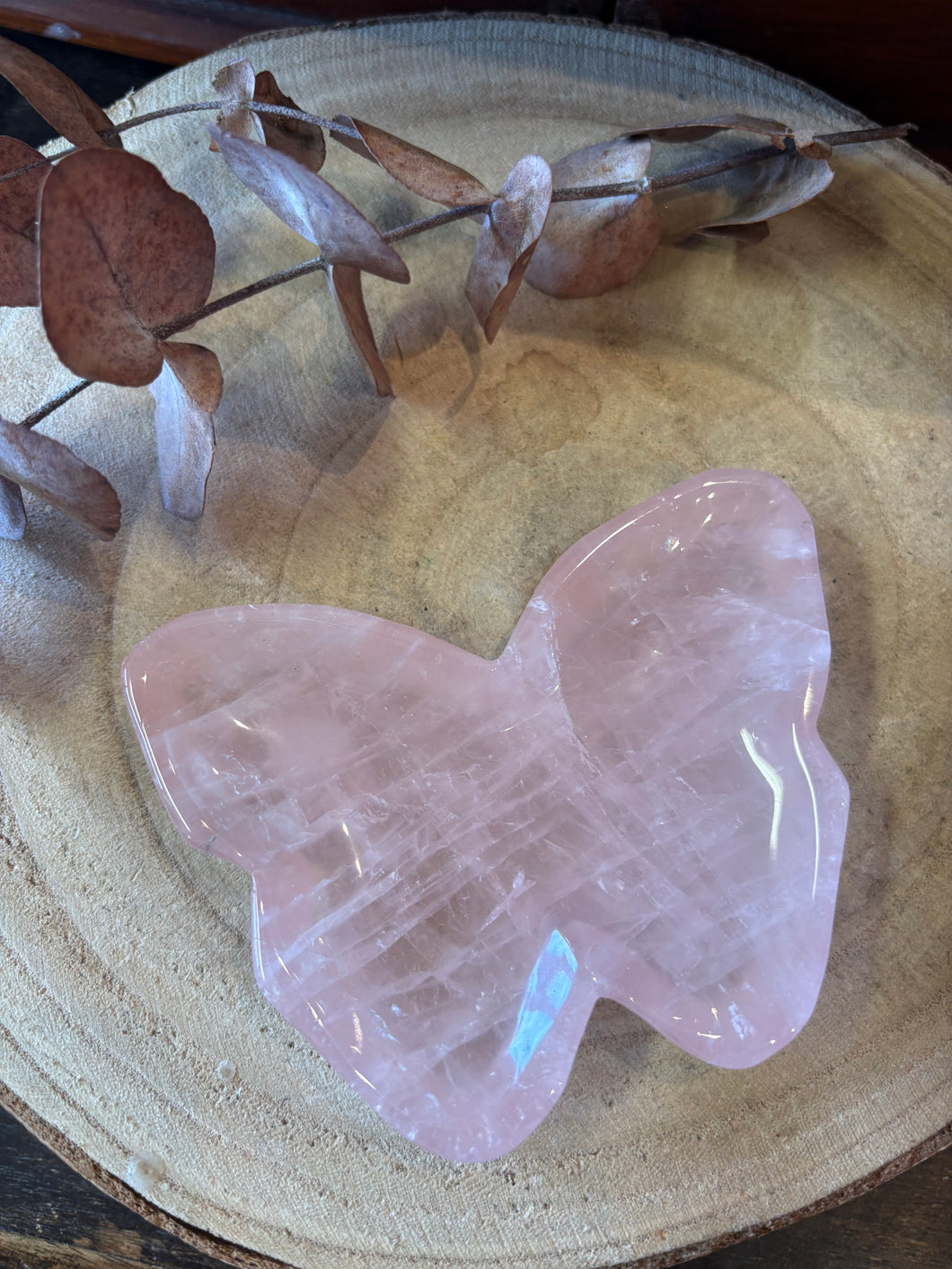 Rose Quartz Butterfly Bowl SKU 26612