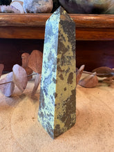 Serpentine & Pyrite Obelisk SKU 26804