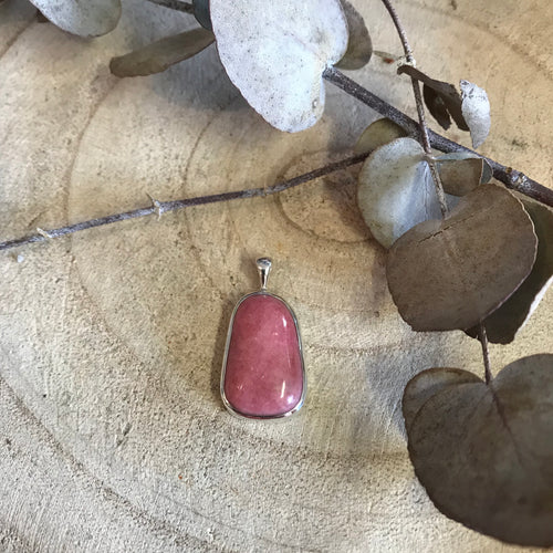 Entia Sterling Silver Rhodonite Pendant SKU 22431