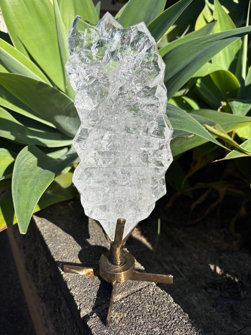 Clear Quartz Freeform on Swivel Stand SKU 26335
