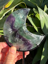 Rainbow Fluorite Moon on Stand SKU 26394