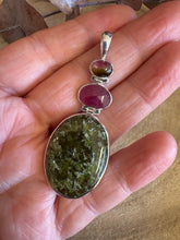 Entia Sterling Silver Tourmaline, Ruby & Vesuvianite Pendant SKU 25560