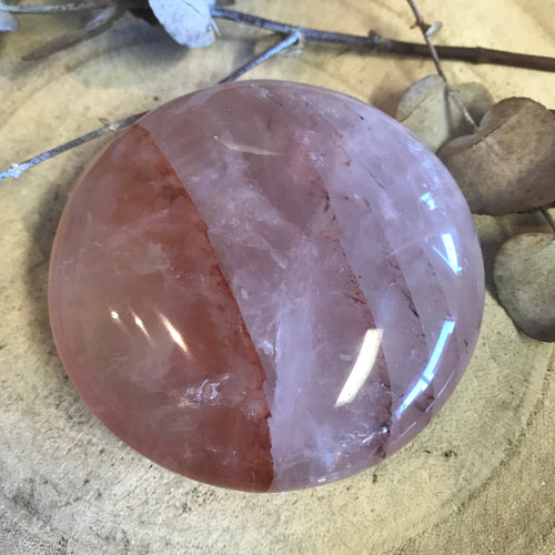 Hematoid Quartz Palm Stone SKU 23761